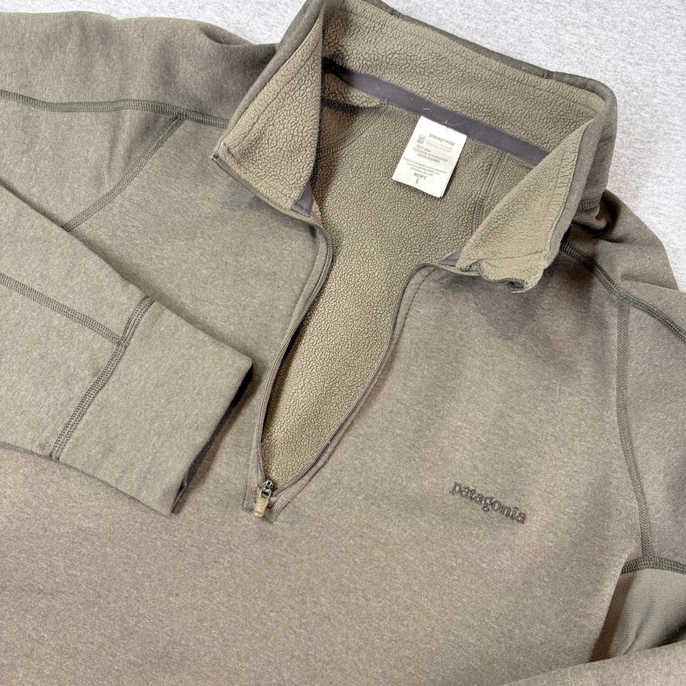 Patagonia R1 Fleece Pullover Mens L Green 1/4 Zip Polartec 25035S9